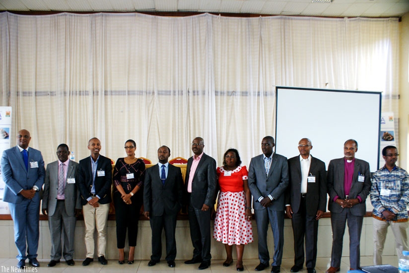 The new leaders of RMA pose for a photo soon after the elections on Thursday.  (Frederic Byumvuhore)