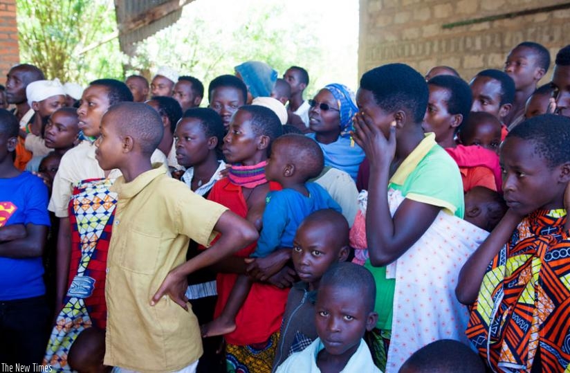 Some of the Burundian refugees at the transit centre in Gashora, Bugesera District yesterday. (Doreen Umutesi)