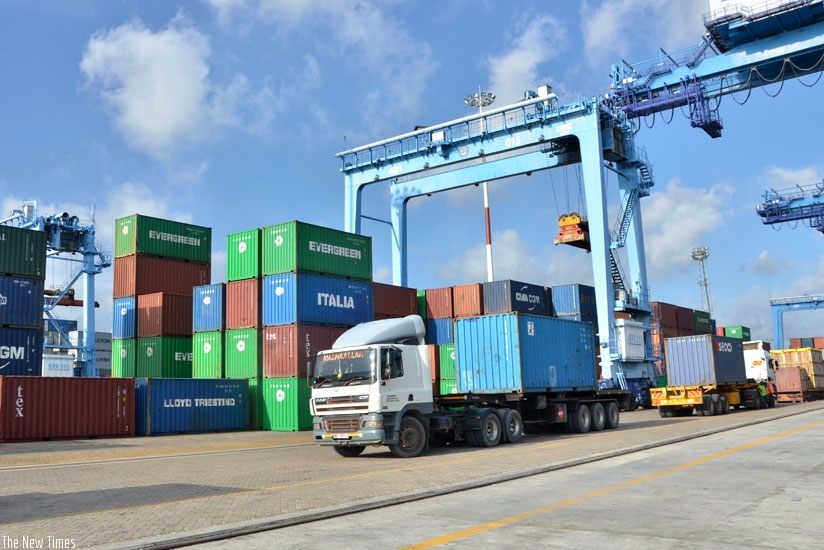 Cargo handling at Mombasa port.