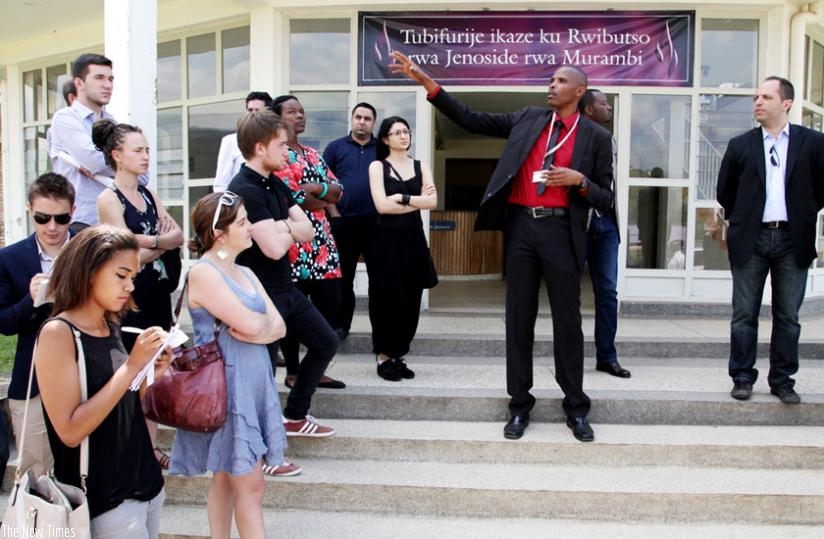 Some of the French youth during a visit to Murambi Genocide Memorial Centre last year. (File)
