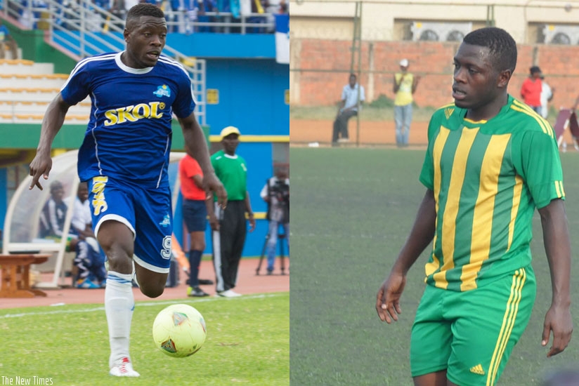 Isaie Songa (R) has scored 11 league goals for AS Kigali this season while his twin brother Isaac Muganza (L) has five for Rayon Sports.
