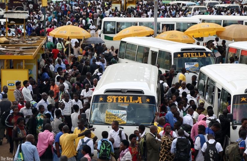 Nyabugogo Bus Park was heavily congested yesterday due to large numbers of passengers as students went back to their respective schools. (John Mbanda)