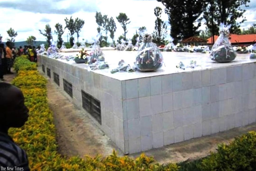Kiziguro memorial site where more remains were reburied yesterday. (Stephen Rwembeho)