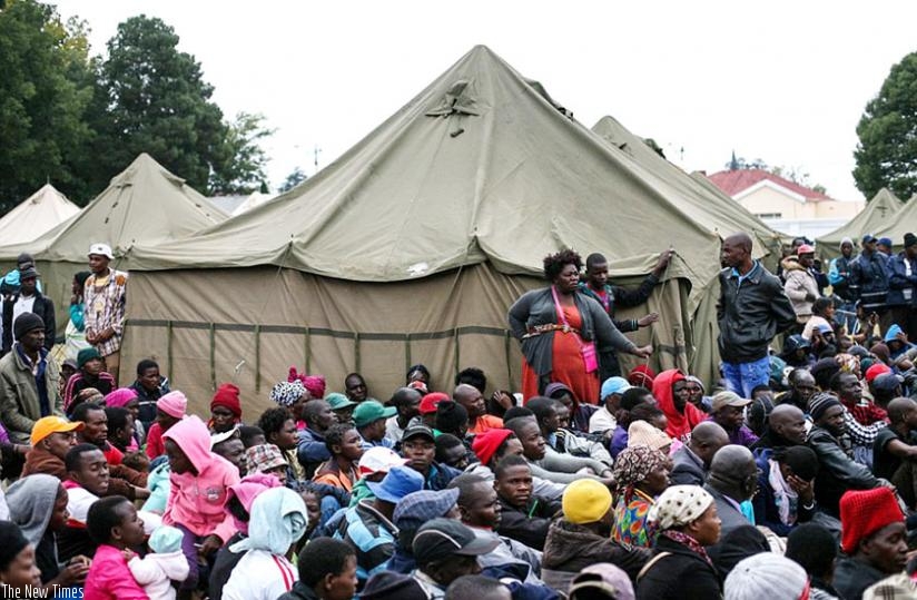 Foreign nationals who fear for their lives gather at a relief camp in Primrose, East of Johannesburg. (Net)