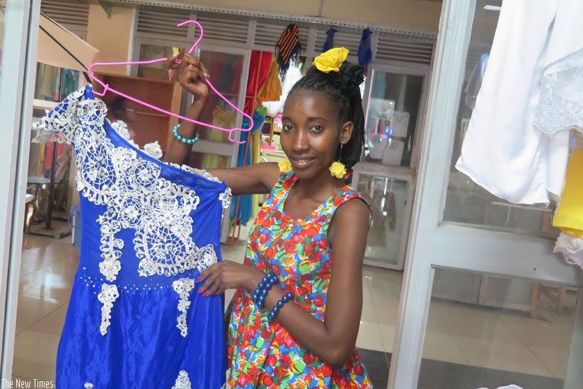 Mbonigaba shows off some of her designs. All photos (Lydia Atieno)