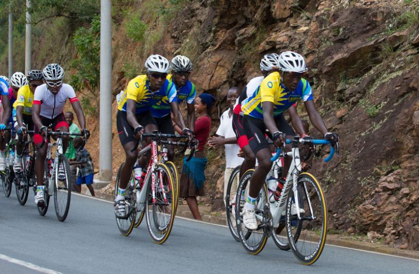 Team Rwanda riders lead the way during the Tour du Rwanda last year. (File)