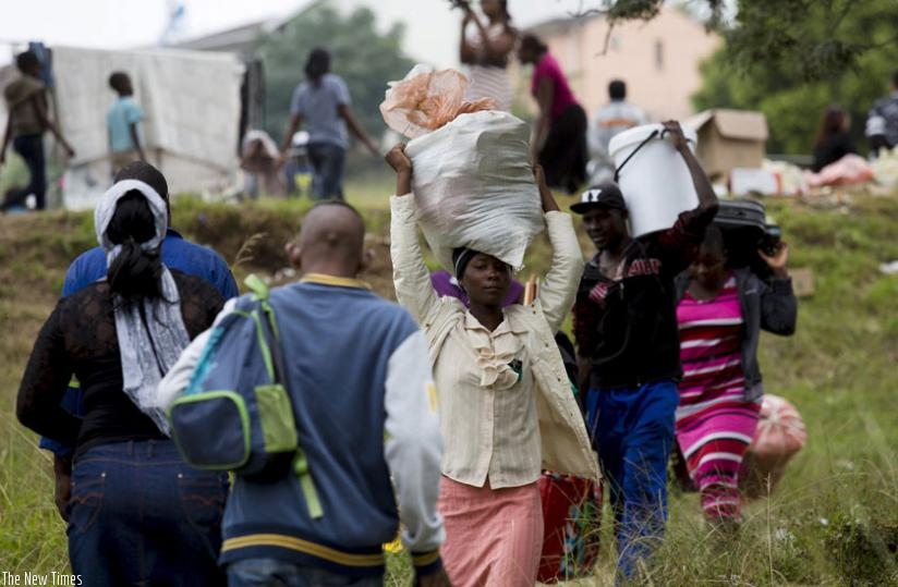 Attacks on foreign nationals, which have left at least seven people dead and more than 5,000 displaced, started in Durban in early April and spread to other parts of South Africa. (Net photo)