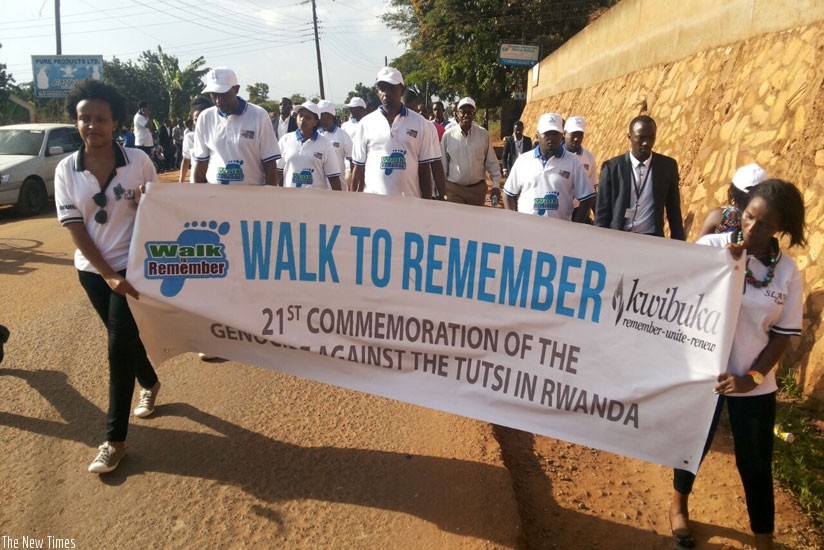 Rwandan community in Uganda during the Walk to Remember in Kampala. (Gashegu Muramira)