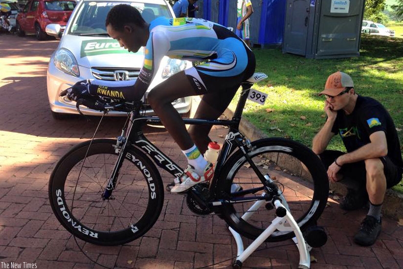 Samuel Mugisha at this year's Africa Cycling Championships in Potchefstroom in South Africa. (Courtesy)