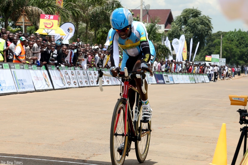 Janvier Hadi in a previous race. He is one of the six elite Team Rwanda riders that will be competing for a Podium finish at the African Mountain Bike Championship in Musanze. (File)