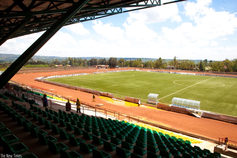 Huye stadium under construction last year. It is one of the venues that will be evaluated by the CAF inspection team. (File)