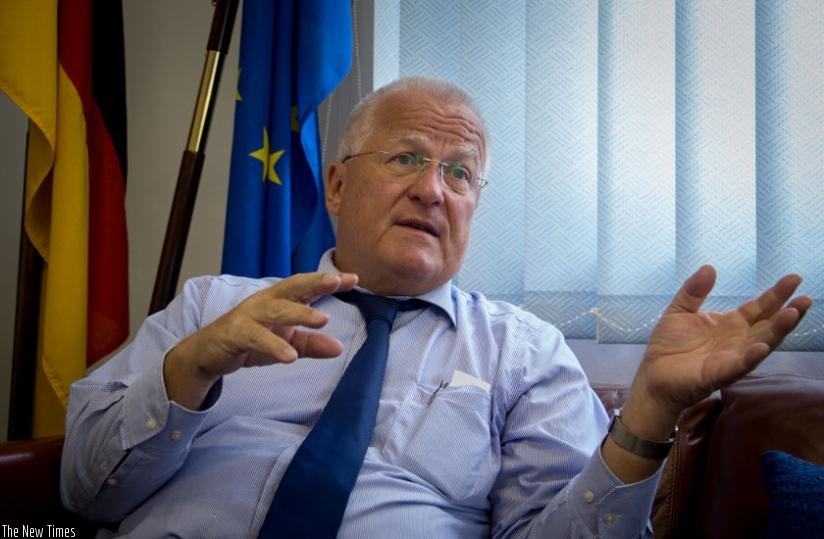 German ambassador to Rwanda, Peter Fanrenholtz during the  interview. (D Umutesi)