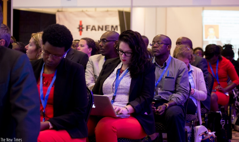 Participants listen to presentations at the East African Health Federation meeting at Hotel Serena. (Timothy Kisambira)