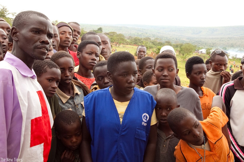 Burundian refugees during a meeting on May 9 in Mahama Camp. (Faustin Niyigena)
