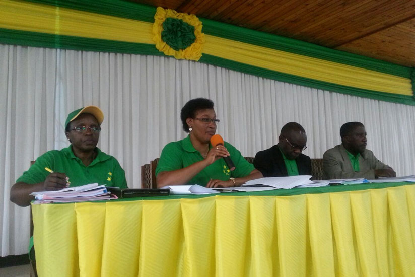 The Speaker of the Chamber of Deputies, Donatila Mukabalisa, who is also the Interim President of PL chaired the meeting that endorsed amendment of article 193 of the constitution to allow. (Courtesy)