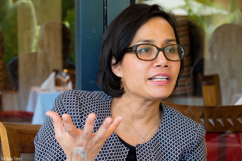 Sri Mulyani Indrawat during the interview with The New Times. (File)