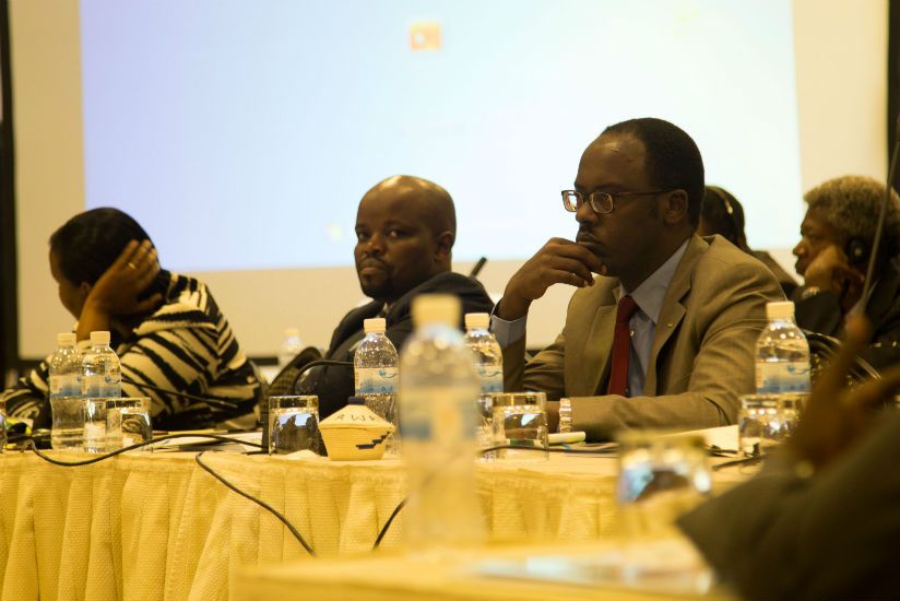 Youth and ICT Minister (second left) and the City Mayor Fidele Ndayisaba are among the officials who attended the forum. (Doreen Umutesi)