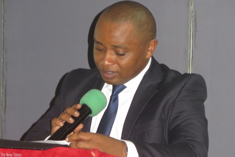 Rwamukwaya speaks at the event yesterday. (Solomon Asaba)