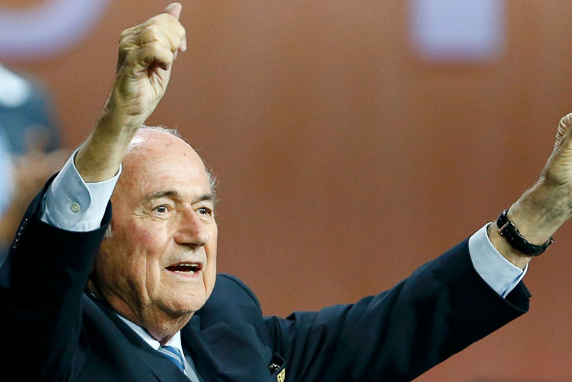 Sepp Blatter reacts after he was re-elected as Fifa president. (Internet photo)