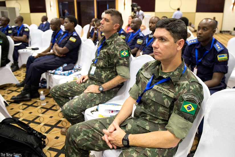 Some of the security personnel participants at the conference in Kigali. (Timothy Kisambira)
