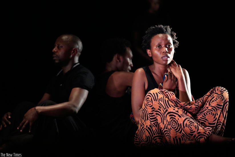 Eliane Muhire (R) performing Bridge of Roses at the Kampala-Dance Week Festival early this year. (Courtesy)