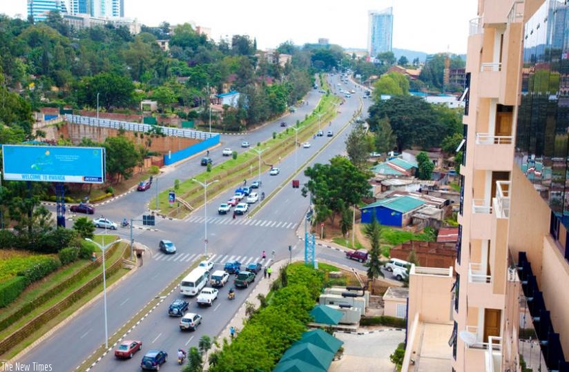 A view of Kigali city at Kiyovu traffic junction. The IMF has lauded Rwanda's fiscal stance. (Timothy Kisambira)