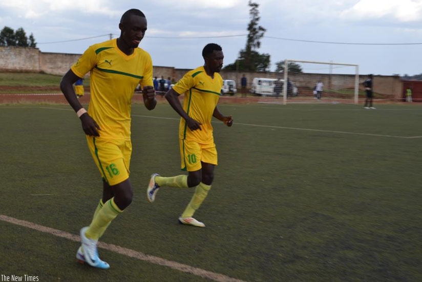 Ernest Sugira (L), netted twice as AS Kigali routed second division side, Pepiniere 7-0 in Peace Cup first round on Sunday. (File)