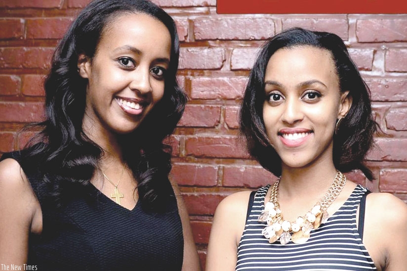 Sabrina Simbi (L) , the organiser of the event poses for the cameras with the reigning Miss Rwanda Doriane Kundwa, who is set to be a judge at the event.