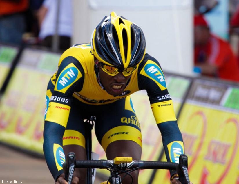 Rwanda's only pro cyclist Adrien Niyonshuti has been left out of the Team Qhubeka squad for this year's Tour de France. (Courtesy)