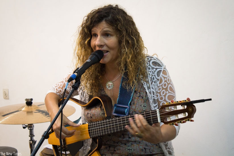 Monica Manaker strums away at her guitar (All photos by Fernand Mugisha)