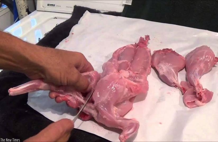 Rabbit usually comes whole and you have to slaughter it yourself.