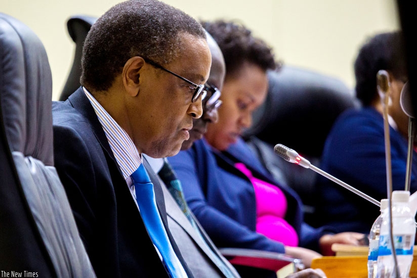 Prof. Lwakabamba speaks before the Parliament on Friday. (Timothy Kisambira)