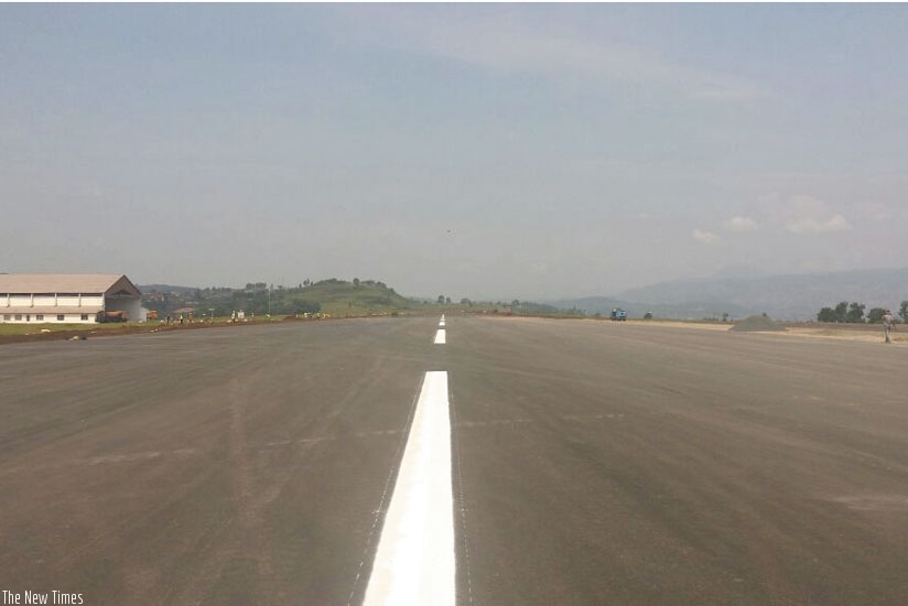 The refurbished runway at Kamembe International Airport. (Peterson Tumwebaze)