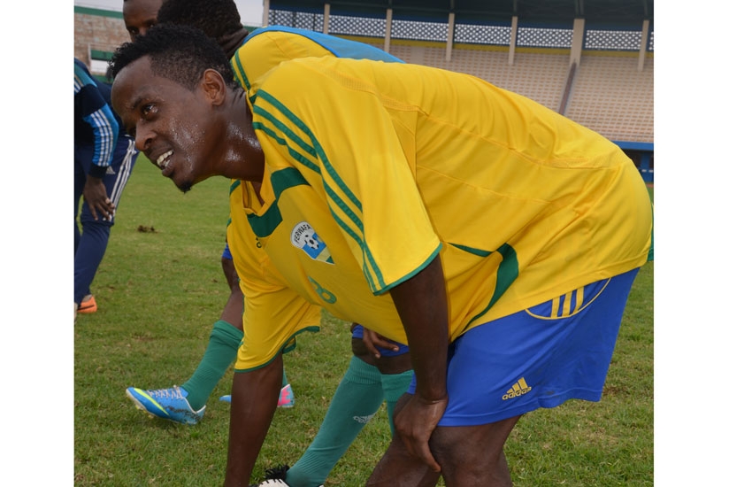 Niyonzima trains with teammates. He has urged the team to work together as a tight unit to avoid conceding in Maputo. (Sam Ngendahimana)