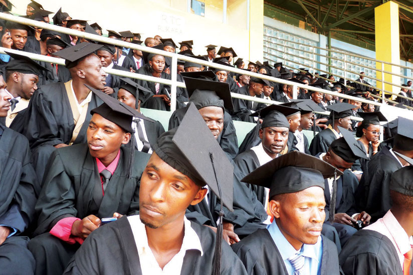 Rukara Campus students who graduated in 2013. The number of students enrolling in institutions of learning keeps growing by the day hence the need for more facilities (File)