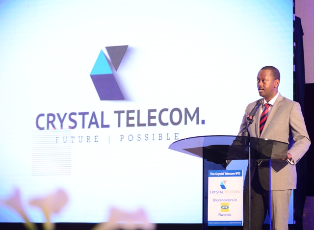 Jack Kayonga, the chairperson of Crystal Ventures Ltd, the parent company of Crystal Telecom is upbeat by the massive interest in the IPO. (Timothy Kisambira)