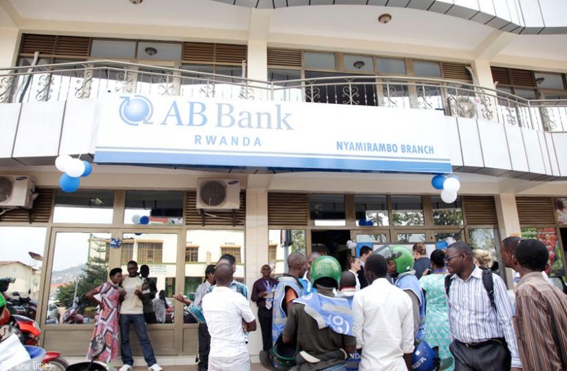 Potential clients gather at AB Bank during its launch in Nyamirambo in January last year. The bank is at the centre of a racist controversy following leaked e-mail correpondences.. (File)