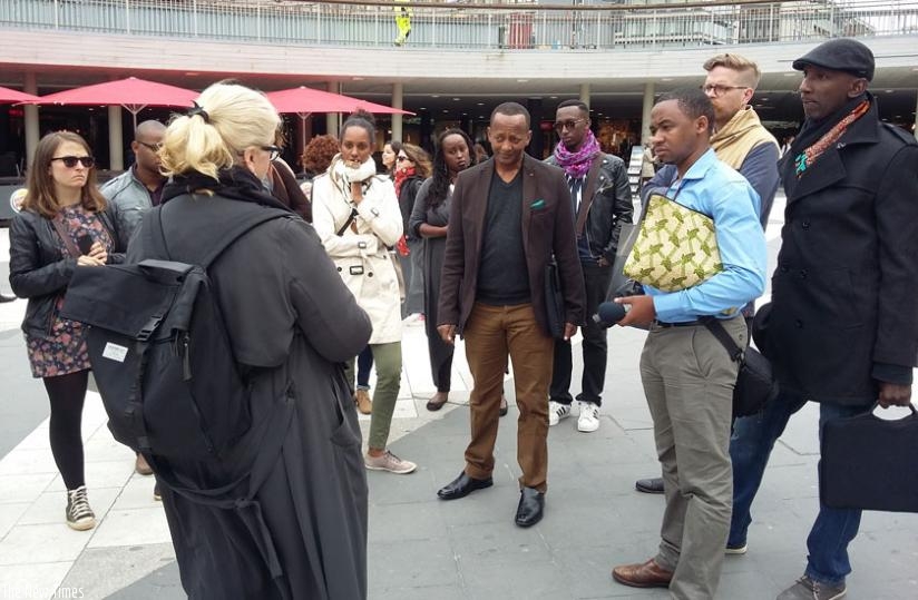 Some members of the Rwandan creative industry interact with their Swedish counterparts during the tour. (Linda M. Kagire)