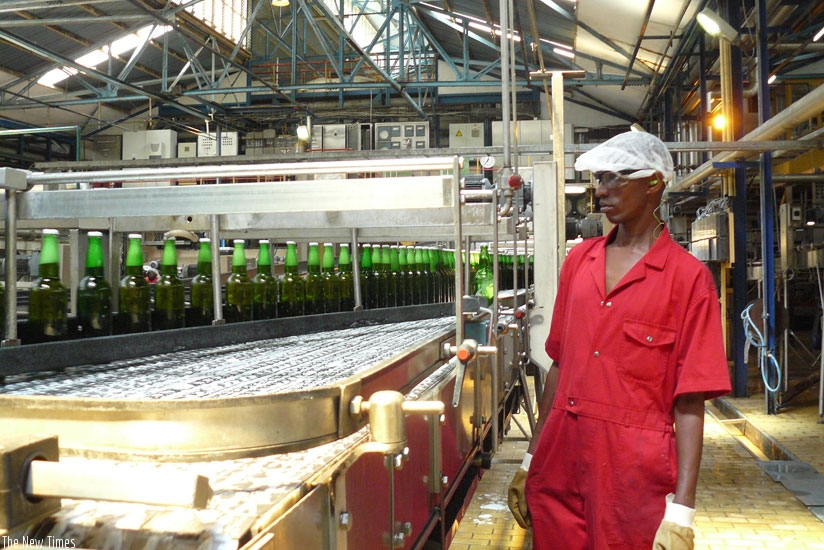 Companies like Bralirwa (pictured) don't pay VAT on imported raw materials. (File)