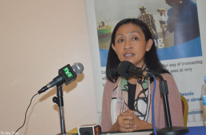 Arah Sadava addresses a news conference on Friday. (Elisee Mpirwa) 