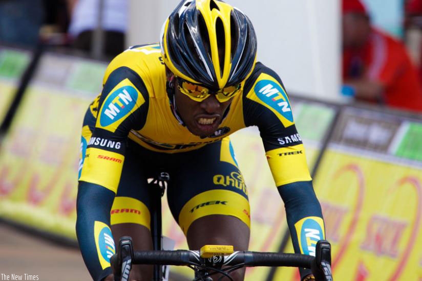 Adrien Niyonshuti rides for South African club, MTN-Qhubeka. (File photos)