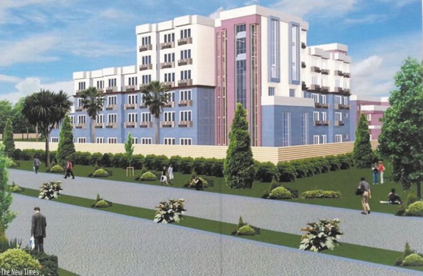 The artistic impression of the proposed FERWAFA hotel which will be located in Remera. (Courtesy)
