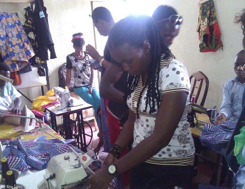 Kepler students inside the production room at Rupari fashion. (Hassan Mutuhe)