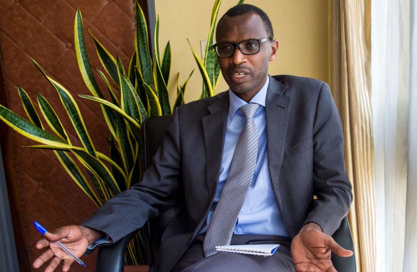 Dr Papias Musafiri during the interview on Monday. (Doreen Umutesi)