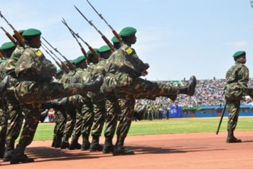 A military parade at Amahoro National Stadium during 20th Liberation Anniversary rncelebrations  last year. (File)