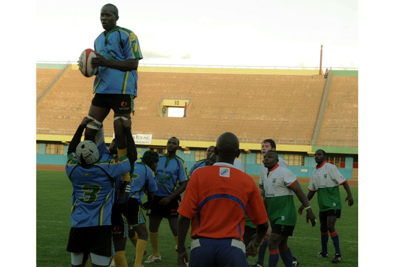 Silverbacks, seen here winning a line out against Burundi during last year's Africa Cup Division 2 tourney in Kigali. (File)