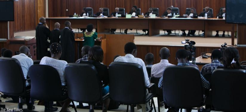 Green Party members present their case at the Supreme Court yesterday. (Faustin Niyigena)