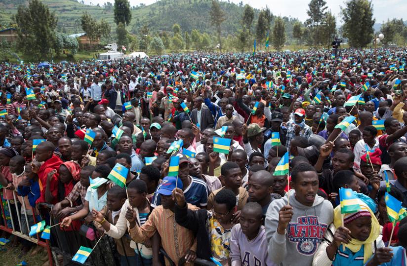 Gicumbi residents welcome President Kagame on Liberation Day on July 4. (Courtesy)