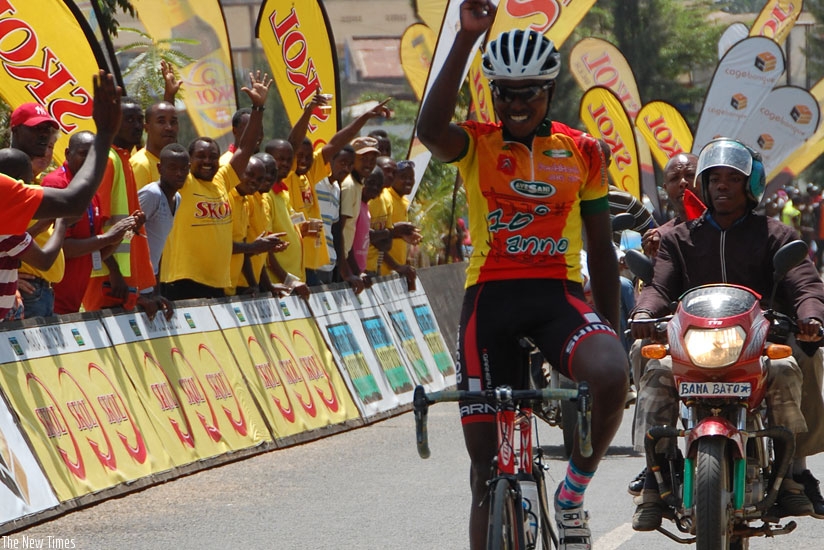 Janvier Hadi won yesterday's 'Race for Culture' from Nyungwe to Nyanza in the Rwanda Cycling Cup. (Courtesy)