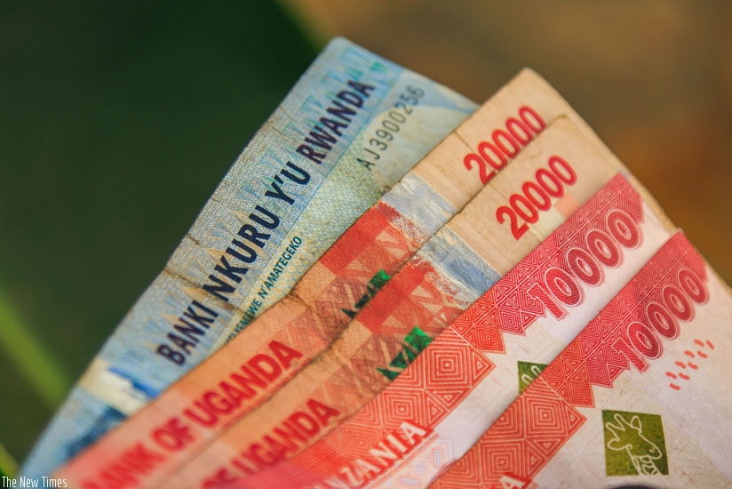 Currencies of different countries in the region. East African countries have been warned against a single currency after the Greek crisis. (Timothy Kisambira)